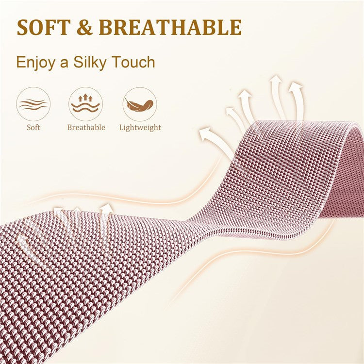 For Samsung Galaxy Watch Active2 40mm / 44mm Milanese Band Electroplated Stainless Steel Magnetic Watch Strap with X-Shaped Connector - Rose Pink