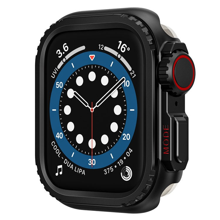 Metal Case for Apple Watch Series 9 / 8 / 7 45mm Sport Watch Protective Cover - Black