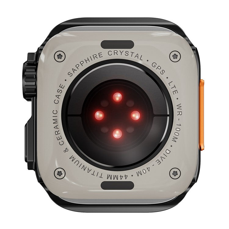 Metal Case for Apple Watch Series 9 / 8 / 7 45mm Sport Watch Protective Cover - Black