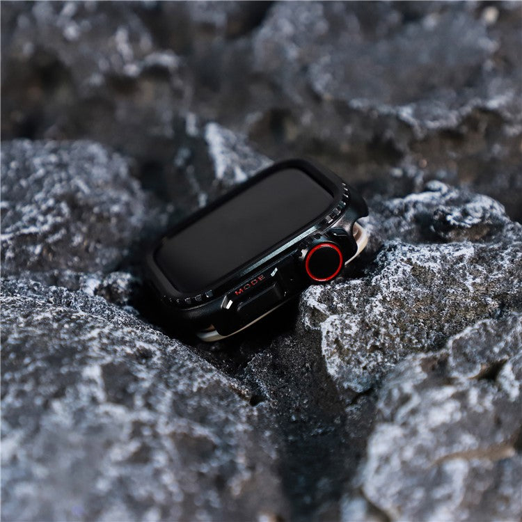 Metal Case for Apple Watch Series 9 / 8 / 7 45mm Sport Watch Protective Cover - Black