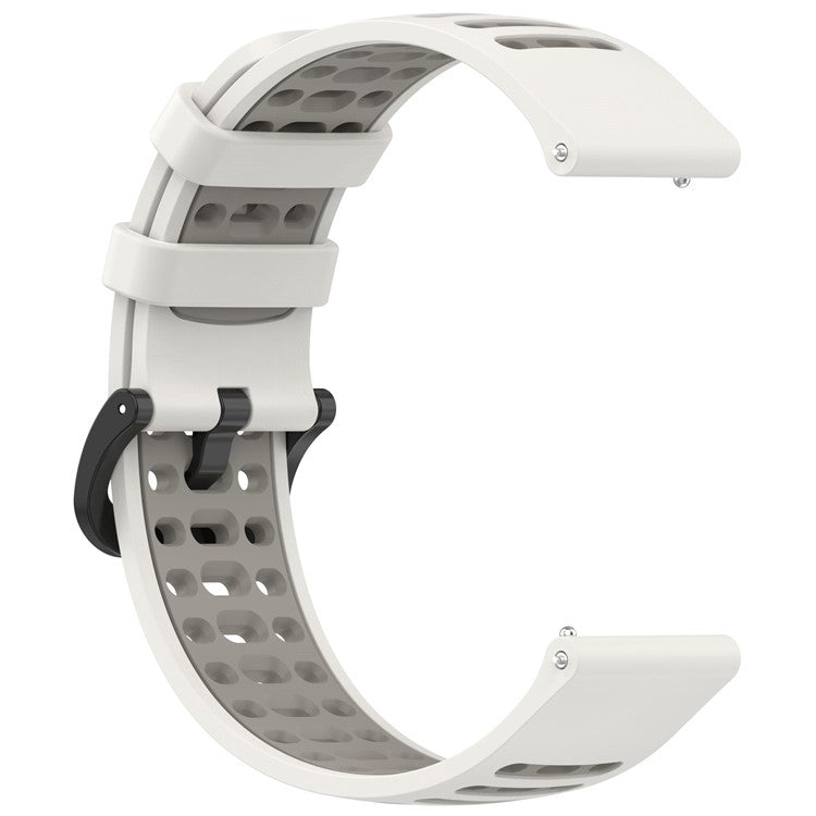 For Xiaomi Watch S4 / Keep Watch Pilot 1 Watchband 22mm Dual Color Silicone Strap - White / Grey