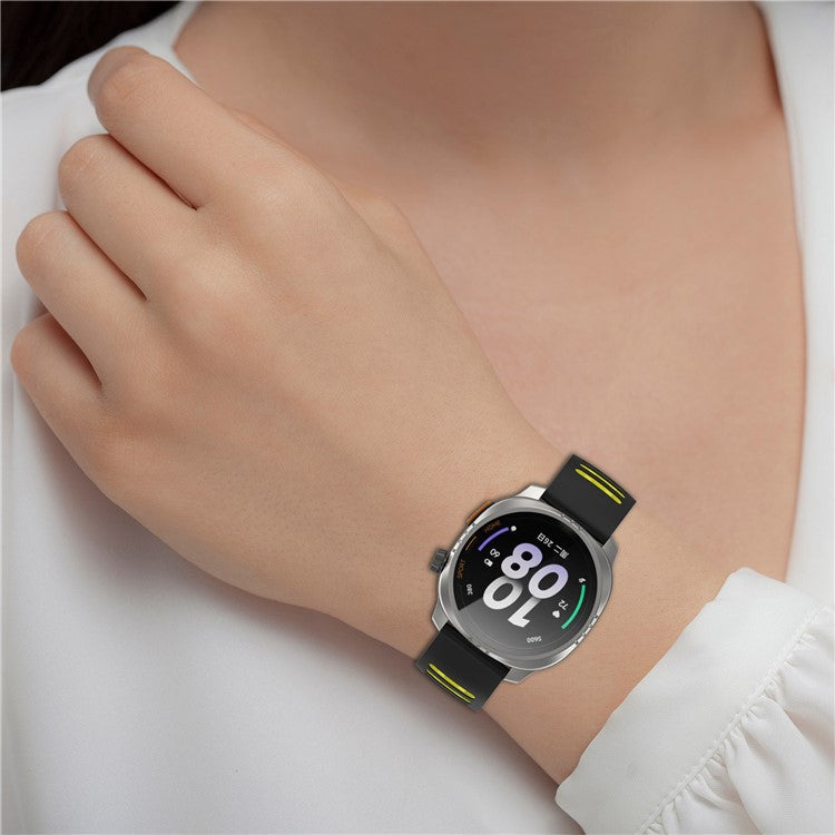 For Xiaomi Watch S4 / Keep Watch Pilot 1 Watchband 22mm Dual Color Silicone Strap - White / Grey