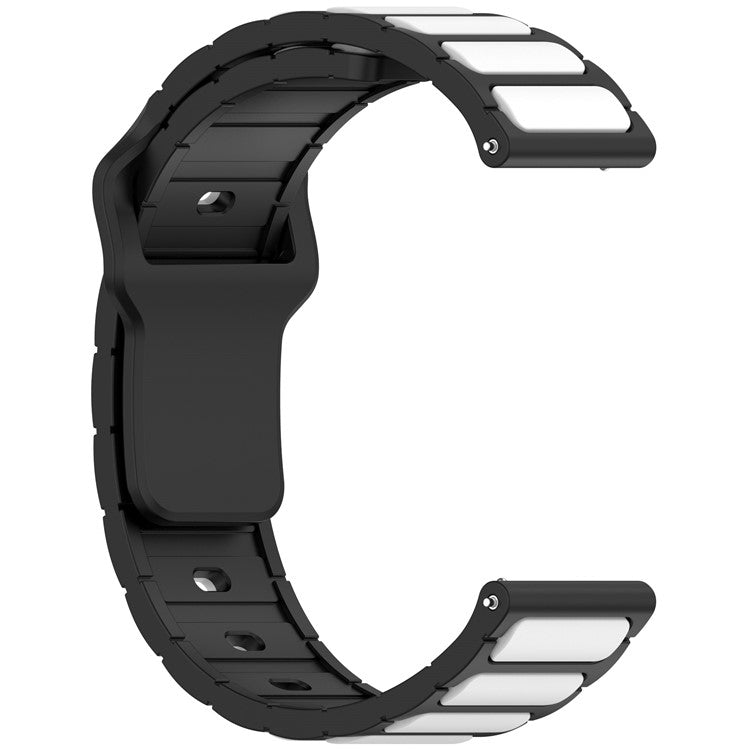 Silicone Strap for Samsung Galaxy Watch3 45mm / Galaxy Watch 46mm / Gear S3 Classic Universal 22mm Dual Color Watch Band - Black+White