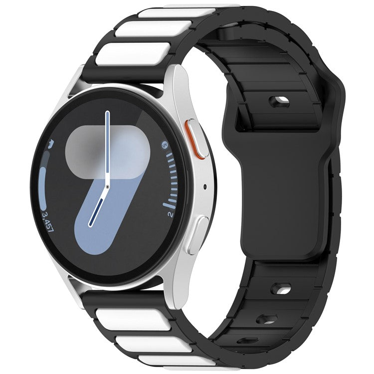 Silicone Strap for Samsung Galaxy Watch3 45mm / Galaxy Watch 46mm / Gear S3 Classic Universal 22mm Dual Color Watch Band - Black+White