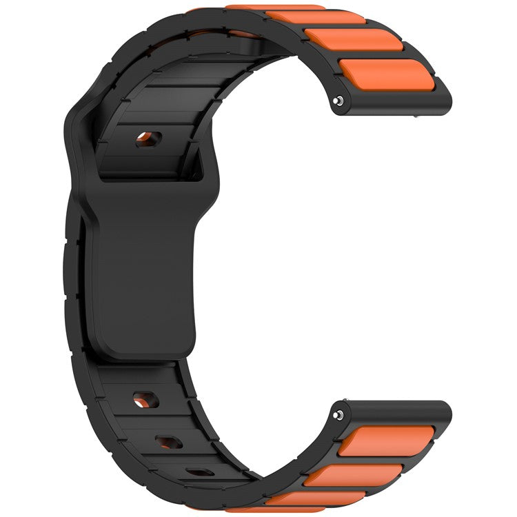 Silicone Strap for Samsung Galaxy Watch3 45mm / Galaxy Watch 46mm / Gear S3 Classic Universal 22mm Dual Color Watch Band - Black+Orange
