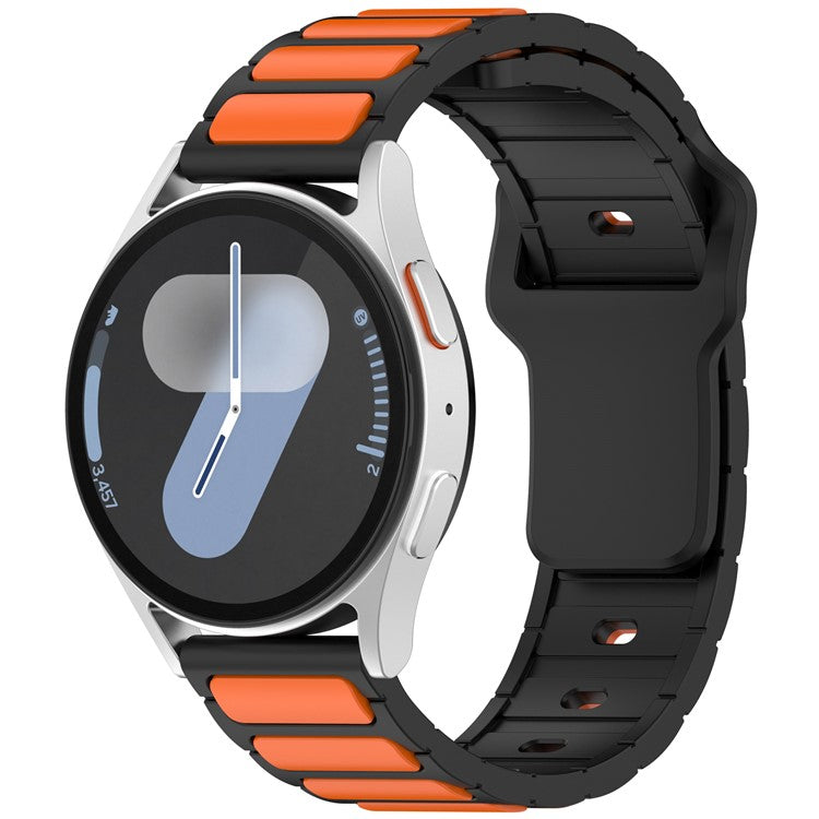 Silicone Strap for Samsung Galaxy Watch3 45mm / Galaxy Watch 46mm / Gear S3 Classic Universal 22mm Dual Color Watch Band - Black+Orange