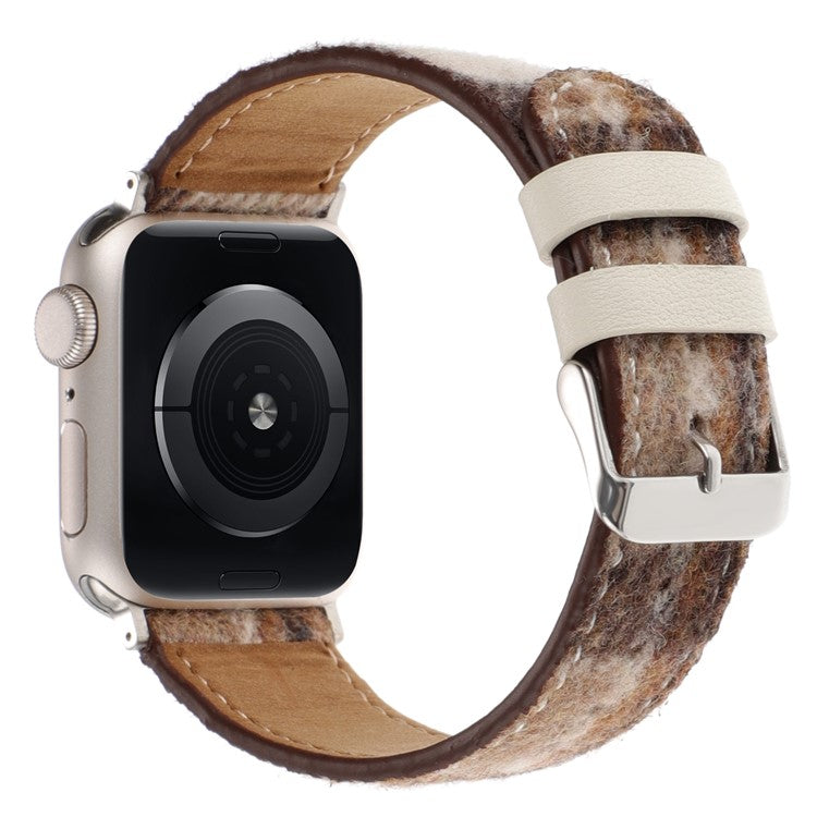 Watchband For Apple Watch Series 10 Ultra 2 Ultra 9 8 7 SE 6 5 4 3 2 1 46mm 49mm 45mm 44mm 42mm Wool Fabric Grid Watch Strap - Grid Brown