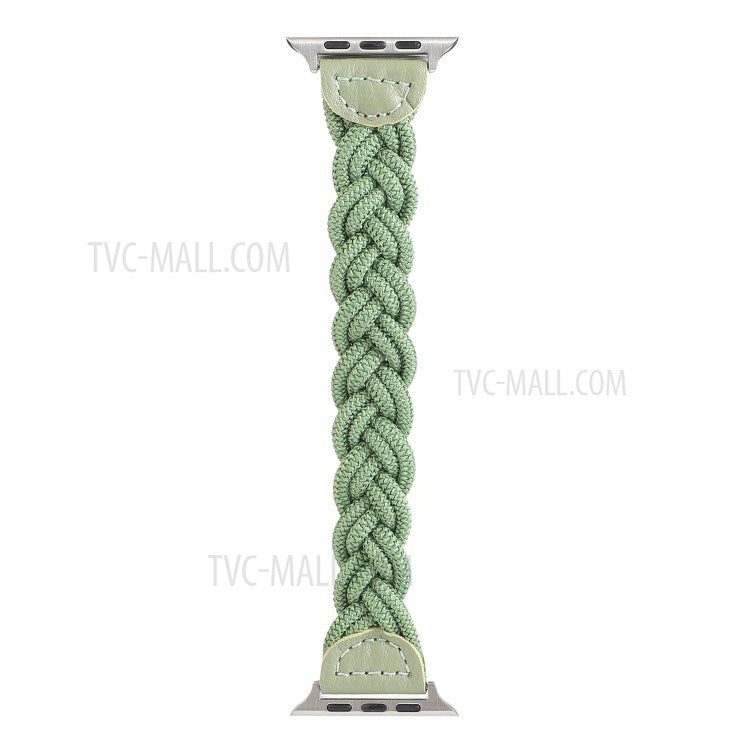 Elastic Woven Design Watch Band Replacement Watch Strap for Apple Watch Ultra 49mm / Ultra 2 49mm / Series 9 45mm / SE (2023) 44mm / Series 8 / 7 45mm 6 / 5 / 4 / SE / SE (2022) 44m / Series 3 / 2 / 1 42mm - Green