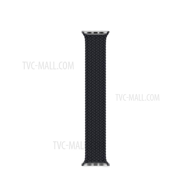 For Apple Watch Series 10 42mm / 9 8 7 41mm / 6 5 4 SE SE (2022) SE (2023) 40mm / 3 2 1 38mm Elastic Nylon Watch Band Replacement Strap 24mm, Size: S - Black