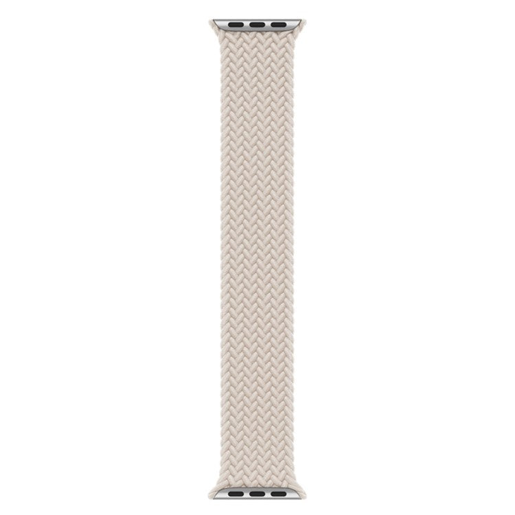 For Apple Watch Series 10 42mm / 9 8 7 41mm / 6 5 4 SE SE (2022) SE (2023) 40mm / 3 2 1 38mm Elastic Nylon Watch Band Replacement Strap 24mm, Size: S - Beige