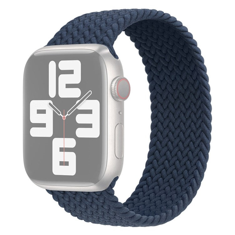 For Apple Watch Series 10 42mm / 9 8 7 41mm / 6 5 4 SE SE (2022) SE (2023) 40mm / 3 2 1 38mm Elastic Nylon Watch Band Replacement Strap 24mm, Size: S - Dark Blue
