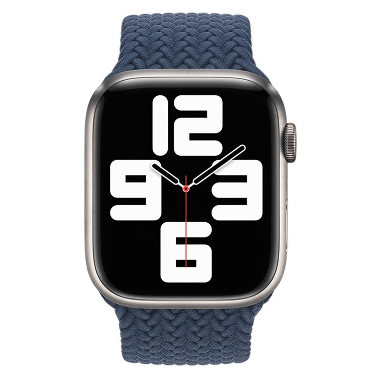 For Apple Watch Series 10 42mm / 9 8 7 41mm / 6 5 4 SE SE (2022) SE (2023) 40mm / 3 2 1 38mm Elastic Nylon Watch Band Replacement Strap 24mm, Size: S - Dark Blue