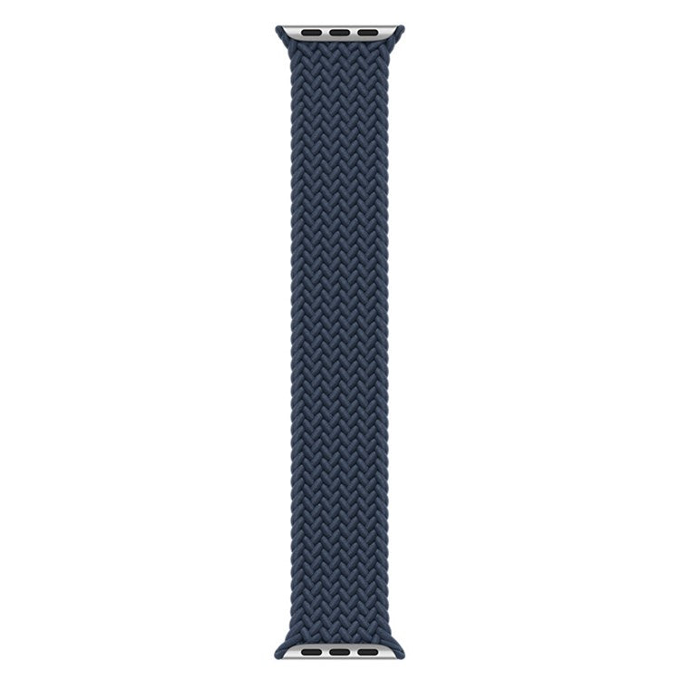 For Apple Watch Series 10 42mm / 9 8 7 41mm / 6 5 4 SE SE (2022) SE (2023) 40mm / 3 2 1 38mm Elastic Nylon Watch Band Replacement Strap 24mm, Size: S - Dark Blue