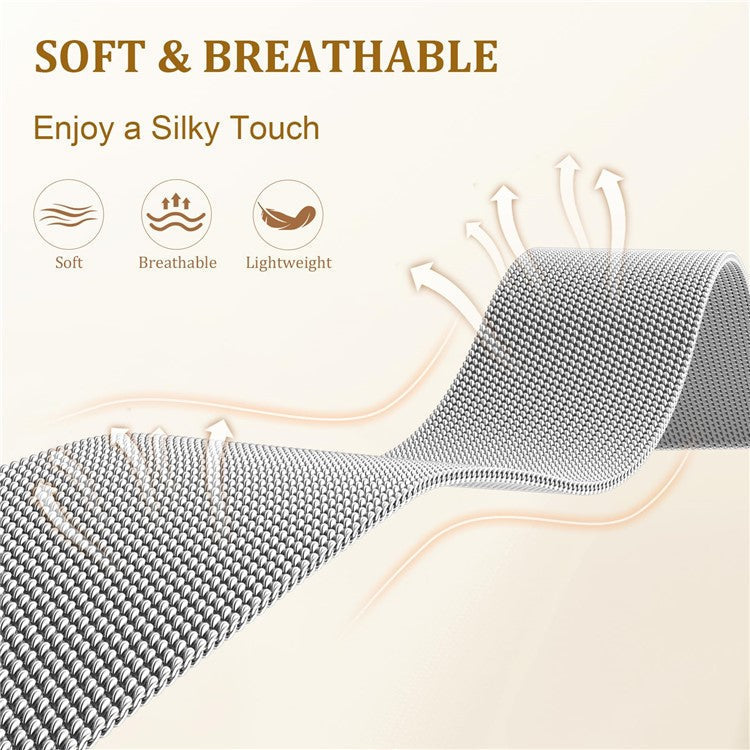 For Huami Amazfit GTS 2 mini Watch Band Magnetic Stainless Steel Milanese Strap with X-Shaped Connector - Silver