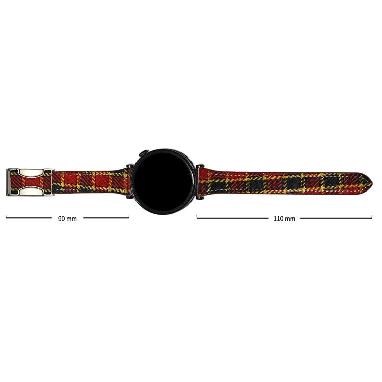 22mm Strap for Huawei Watch GT 5 46mm / Watch 4 Pro / Watch 4 Magnetic Buckle Plaid Texture Wool Band - Red