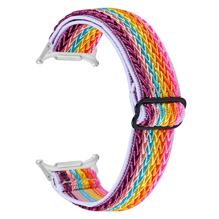 For Samsung Galaxy Watch Ultra 47mm Nylon Watch Band Adjustable Elastic Wrist Strap with Silver Connector - Multi-color