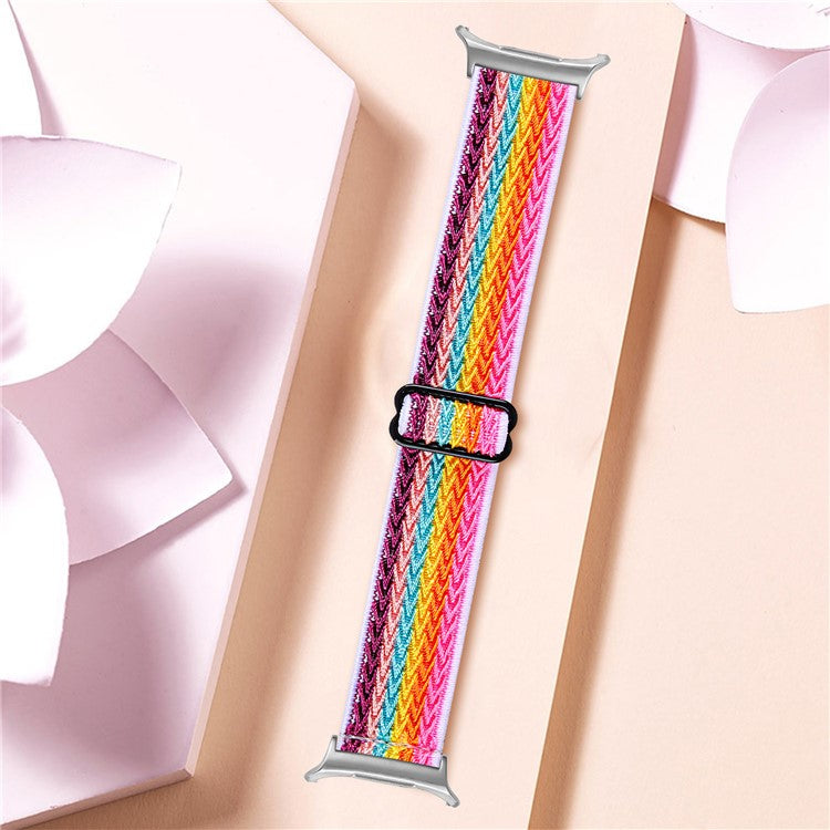 For Samsung Galaxy Watch Ultra 47mm Nylon Watch Band Adjustable Elastic Wrist Strap with Silver Connector - Multi-color
