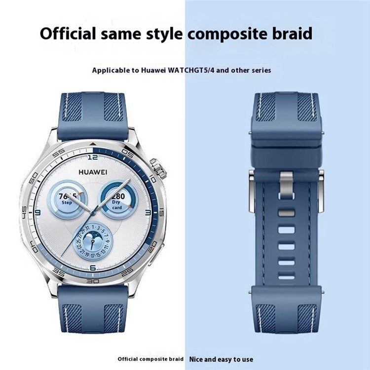 20mm Nylon Silicone Watch Band For Huawei Watch GT 3 Pro 43mm / GT 3 42mm / GT 2 42mm / Watch 2 Replacement Strap - Grey Blue