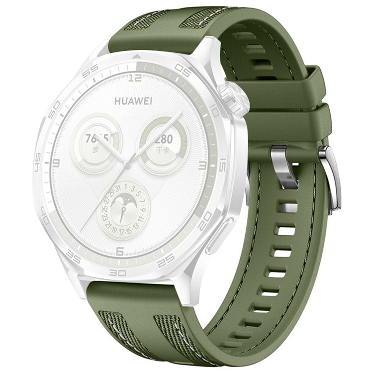 20mm Nylon Silicone Watch Band For Huawei Watch GT 3 Pro 43mm / GT 3 42mm / GT 2 42mm / Watch 2 Replacement Strap - Green