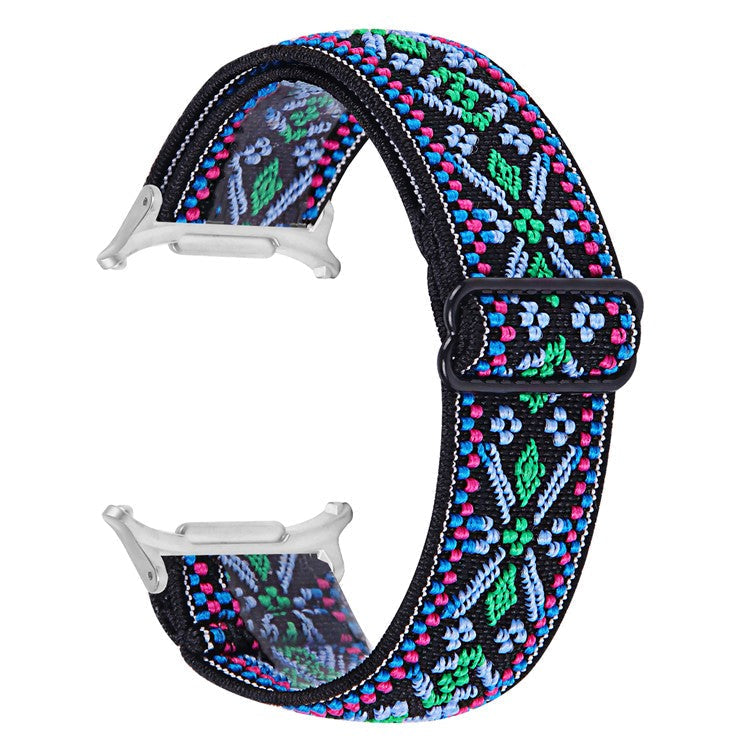 For Samsung Galaxy Watch Ultra 47mm Watch Band with Silver Connector, Adjustable Elastic Wrist Strap - #19