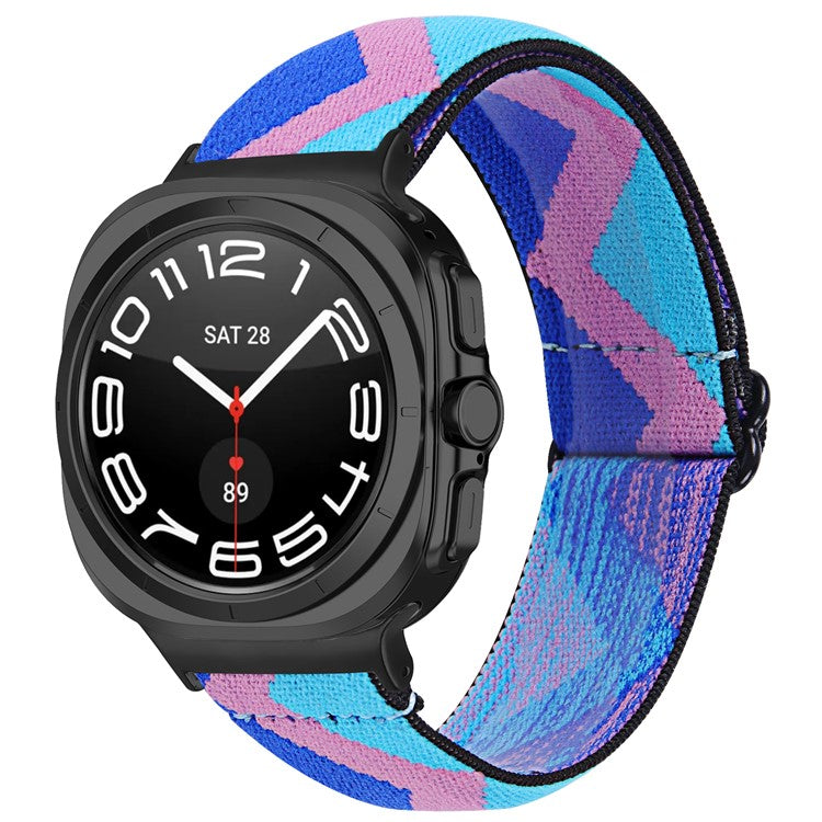 For Samsung Galaxy Watch Ultra 47mm Watch Band with Black Connector Adjustable Elastic Wrist Strap - Style 1