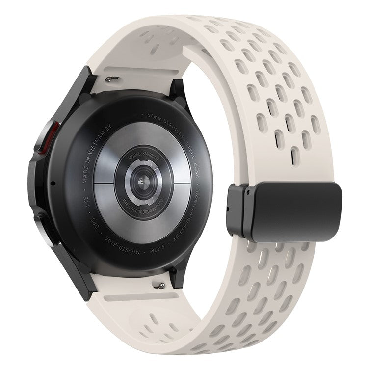 Silicone Strap for Samsung Galaxy Watch7 / Watch6 / Watch 5 44mm 40mm Wrist Strap with Black Magnetic Buckle - Starlight