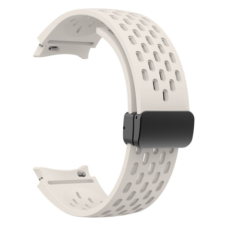 Silicone Strap for Samsung Galaxy Watch7 / Watch6 / Watch 5 44mm 40mm Wrist Strap with Black Magnetic Buckle - Starlight