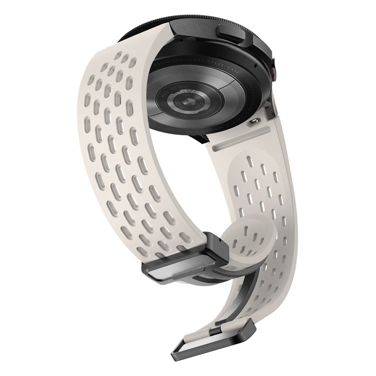 Silicone Strap for Samsung Galaxy Watch7 / Watch6 / Watch 5 44mm 40mm Wrist Strap with Black Magnetic Buckle - Starlight