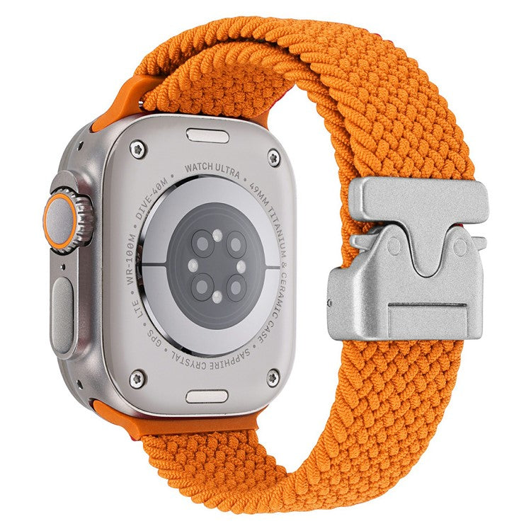 Wrist Strap for Apple Watch Series 10 9 8 7 SE 6 5 4 3 2 1 42mm 41mm 40mm 38mm Parachute Buckle Nylon Braided Watch Band - Orange