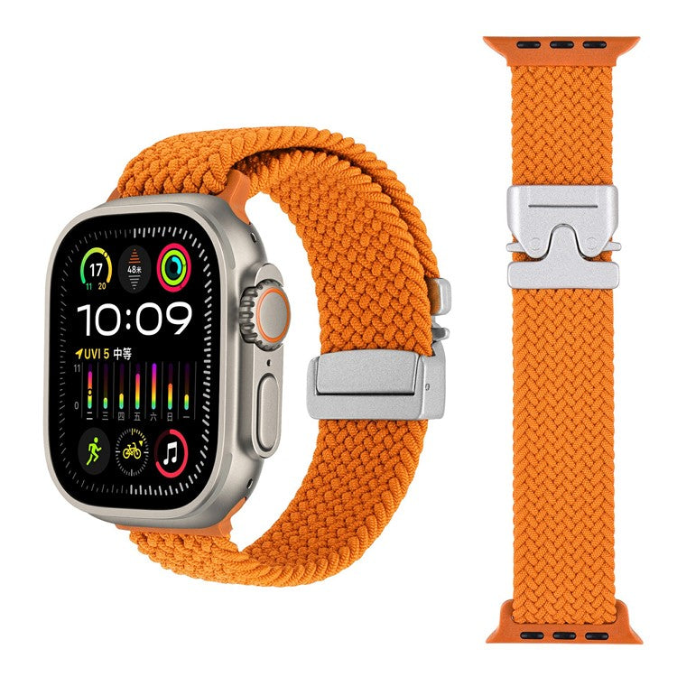Wrist Strap for Apple Watch Series 10 9 8 7 SE 6 5 4 3 2 1 42mm 41mm 40mm 38mm Parachute Buckle Nylon Braided Watch Band - Orange