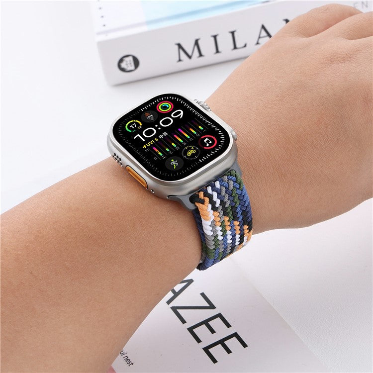 Wrist Strap for Apple Watch Series 10 9 8 7 SE 6 5 4 3 2 1 42mm 41mm 40mm 38mm Parachute Buckle Nylon Braided Watch Band - Green