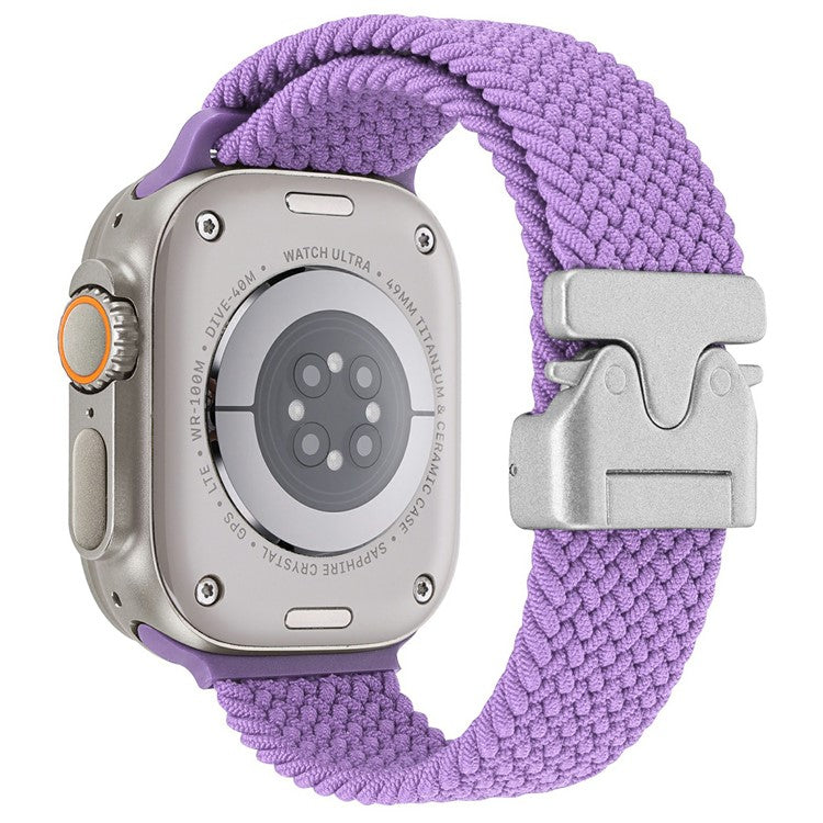 Wrist Strap for Apple Watch Series 10 9 8 7 SE 6 5 4 3 2 1 42mm 41mm 40mm 38mm Parachute Buckle Nylon Braided Watch Band - Purple