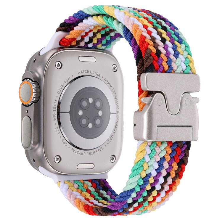 Wrist Strap for Apple Watch Series 10 Ultra 9 8 7 SE 6 5 4 3 2 1 46mm 49mm 45mm 44mm 42mm Parachute Buckle Nylon Watch Band - Rainbow