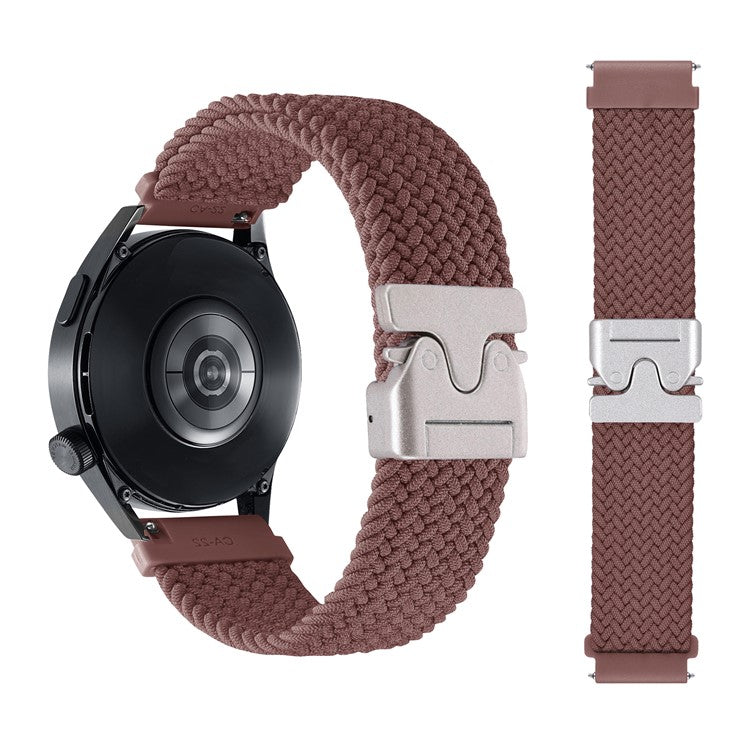 22mm Universal Wrist Strap Parachute Buckle Nylon Braided Smart Watch Band - Smoky Purple