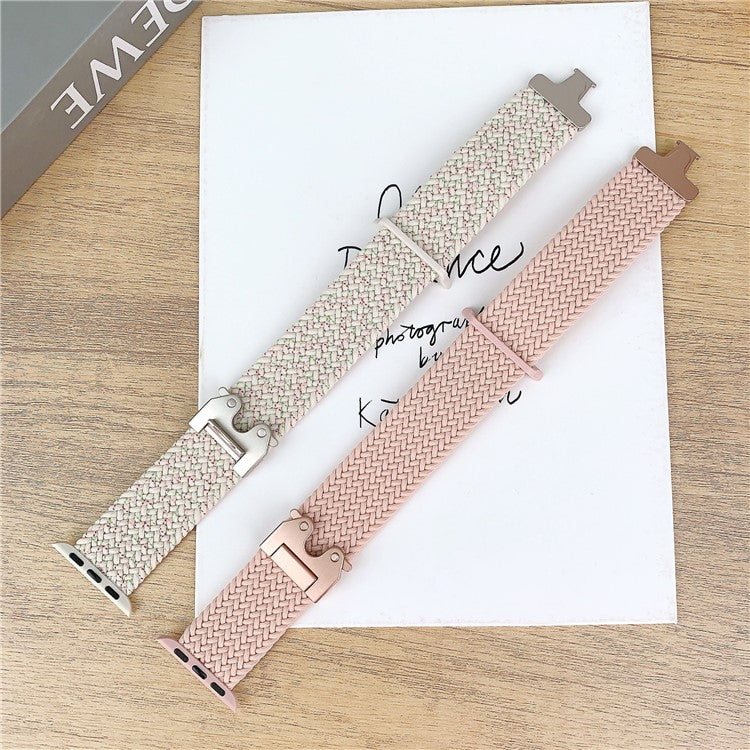 Nylon Strap for Apple Watch Series 10 Ultra 9 8 7 SE 6 5 4 3 2 1 46mm 49mm 45mm 44mm 42mm Parachute Buckle Watch Band - Rainbow