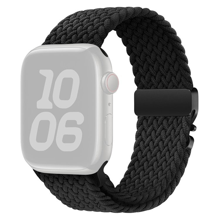 Nylon Strap for Apple Watch Series 10 Ultra 9 8 7 SE 6 5 4 3 2 1 46mm 49mm 45mm 44mm 42mm Parachute Buckle Watch Band - Black
