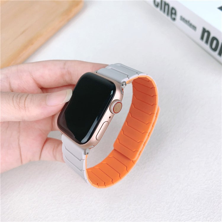 Silicone Strap for Apple Watch Series 10 9 8 7 SE 6 5 4 3 2 1 42mm 41mm 40mm 38mm Magnetic Band - Light Mint Green