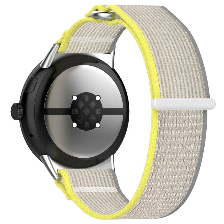 Watch Band for Google Pixel Watch 3 41mm / Pixel Watch 2 / Pixel Watch Adjustable Nylon Loop Strap - Yellow+Grey