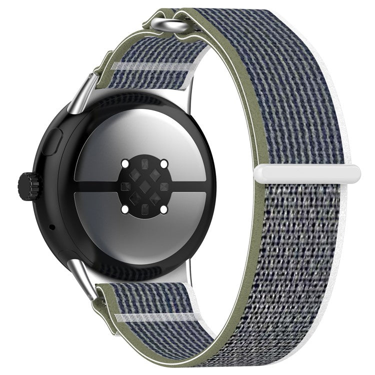 Watch Band for Google Pixel Watch 3 41mm / Pixel Watch 2 / Pixel Watch Adjustable Nylon Loop Strap - Green+Grey
