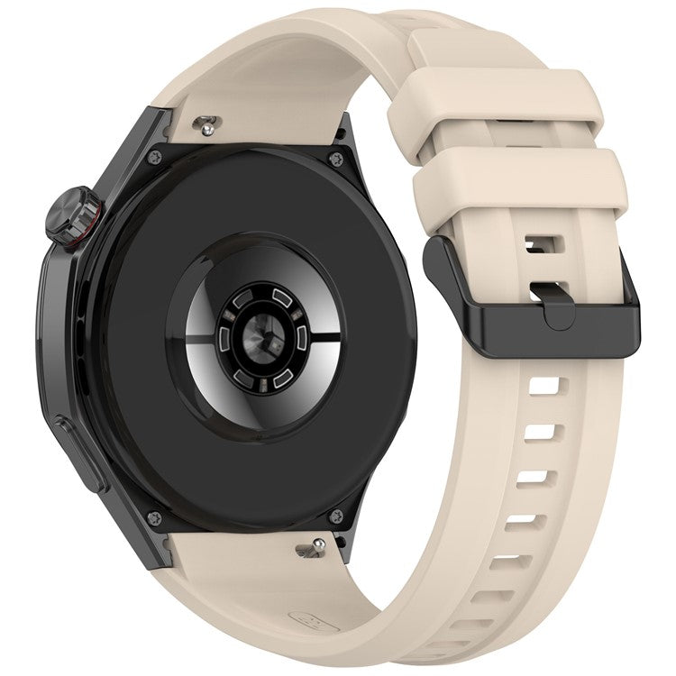 For Huawei Watch GT 5 Pro 46mm Silicone Strap Adjustable Length Replacement Band - Ivory White