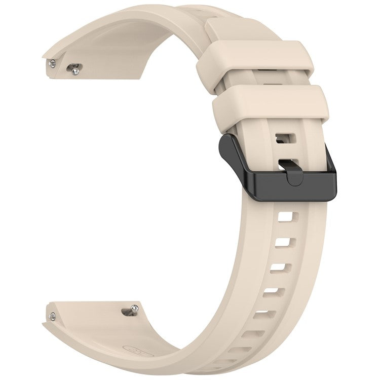 For Huawei Watch GT 5 Pro 46mm Silicone Strap Adjustable Length Replacement Band - Ivory White