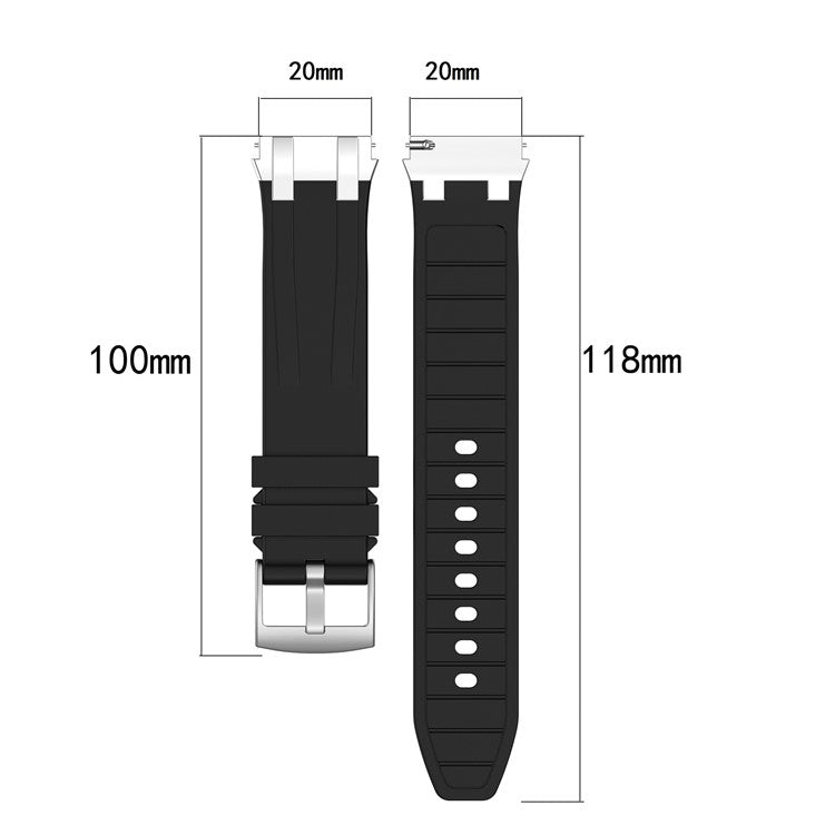 For Samsung Galaxy Watch4 40mm / 44mm / Huawei Watch GT 3 Pro 43mm Watch Band 20mm Royal Oak Style Silicone Strap Gold Metal Buckle - Red