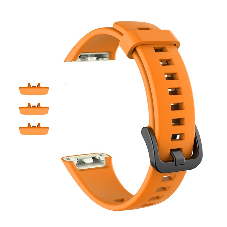Solid Color Soft Silicone Watch Strap for Honor Band 6 - Orange