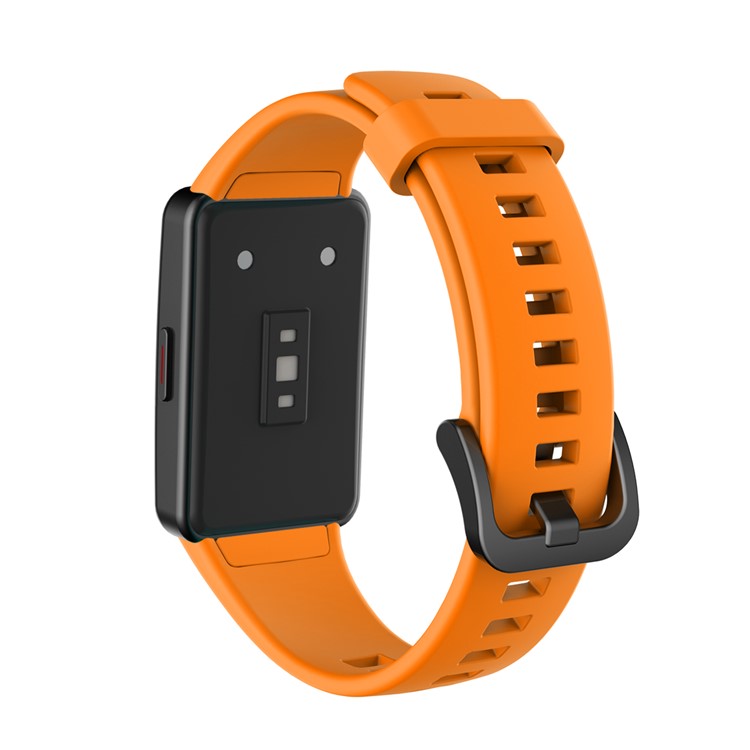 Solid Color Soft Silicone Watch Strap for Honor Band 6 - Orange