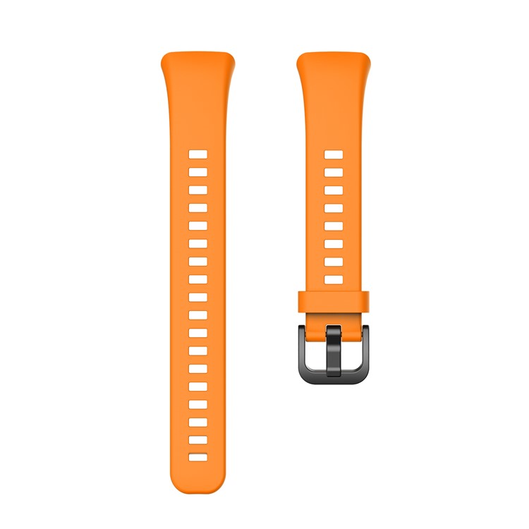 Solid Color Soft Silicone Watch Strap for Honor Band 6 - Orange