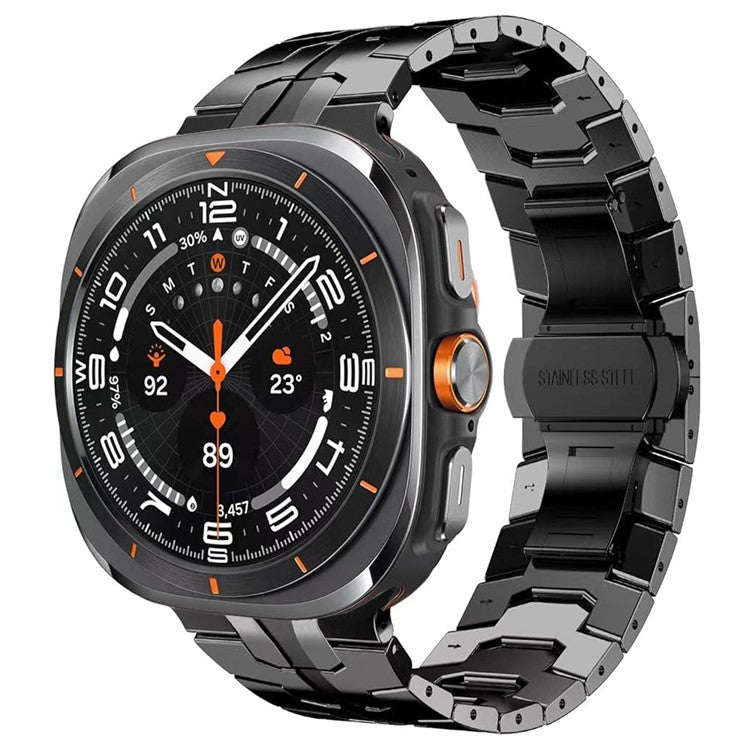 For Samsung Galaxy Watch Ultra 47mm Butterfly Buckle Titanium Alloy Watch Band - Black
