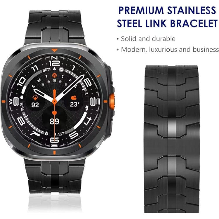 For Samsung Galaxy Watch Ultra 47mm Butterfly Buckle Titanium Alloy Watch Band - Black