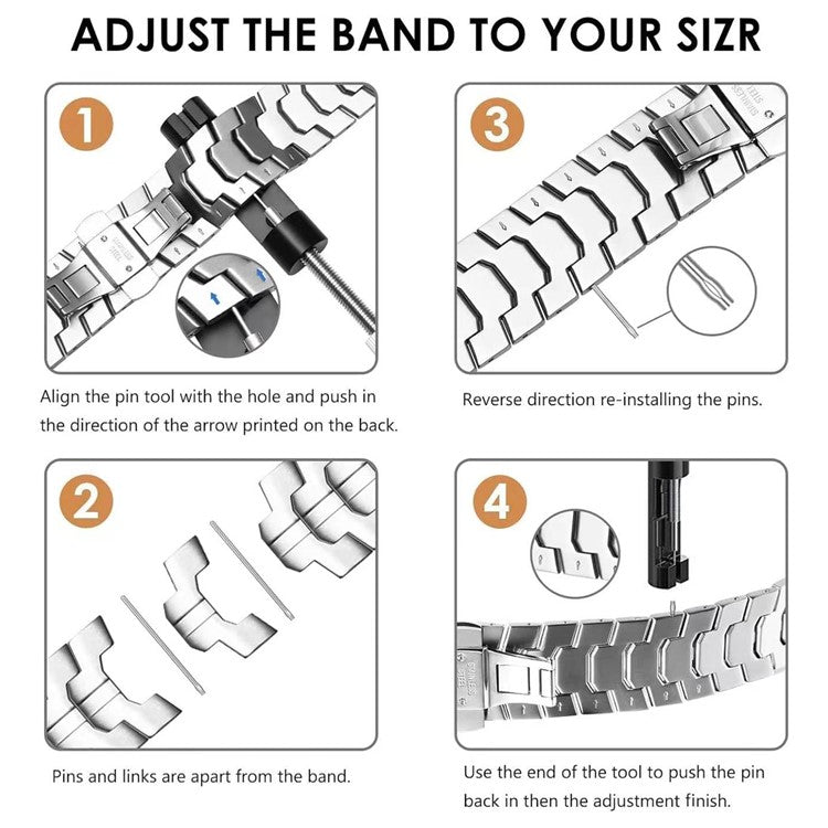 For Samsung Galaxy Watch Ultra 47mm Butterfly Buckle Titanium Alloy Watch Band - Black+Orange