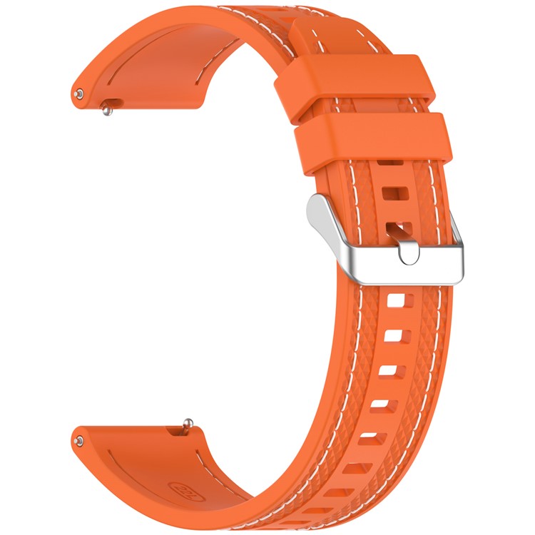 Silicone Strap for Huami Amazfit Bip 5 / GTR 47mm / GTR 2 Universal 22mm Stitching Lines Watch Band - Orange