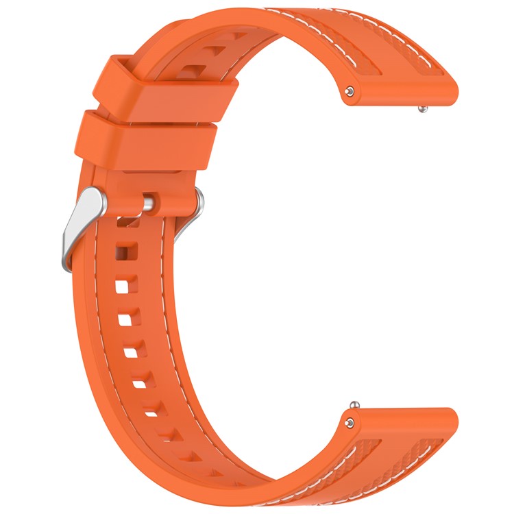 Silicone Strap for Huami Amazfit Bip 5 / GTR 47mm / GTR 2 Universal 22mm Stitching Lines Watch Band - Orange